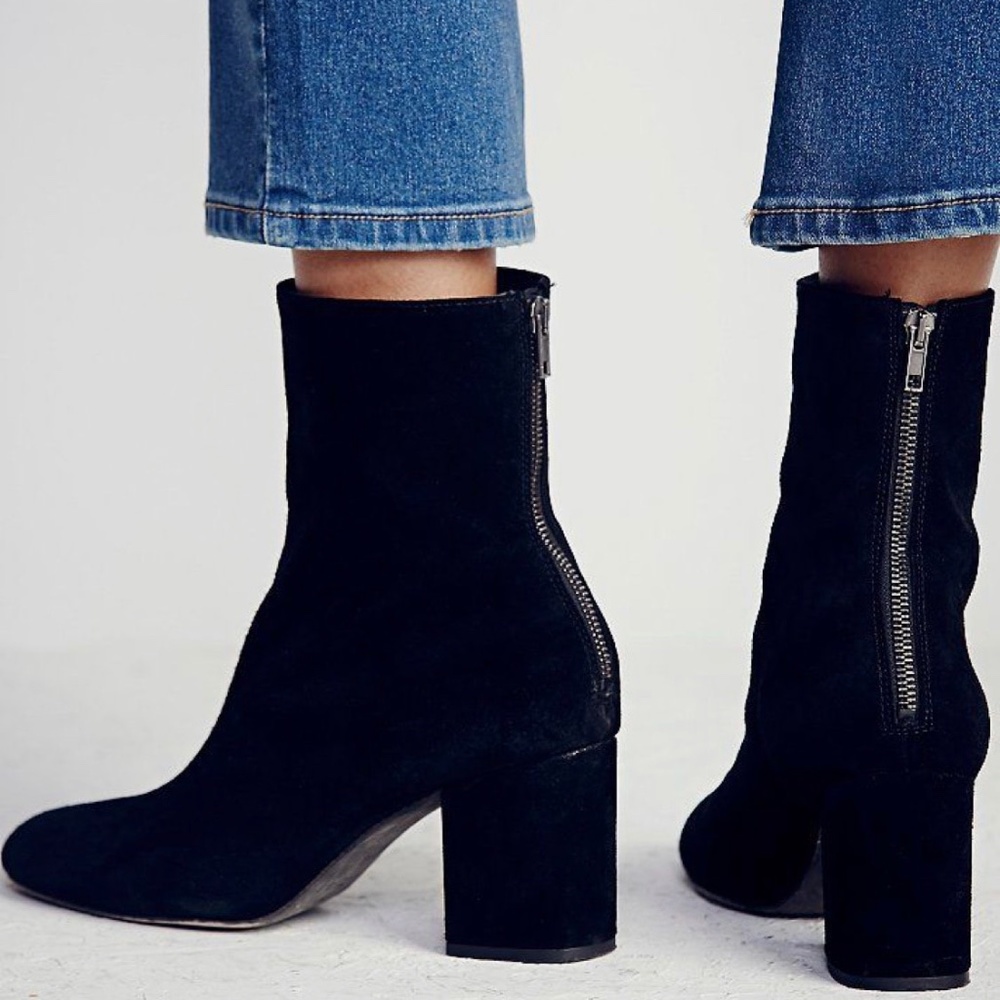 Free People, Cecile Block Heel Boots - Black